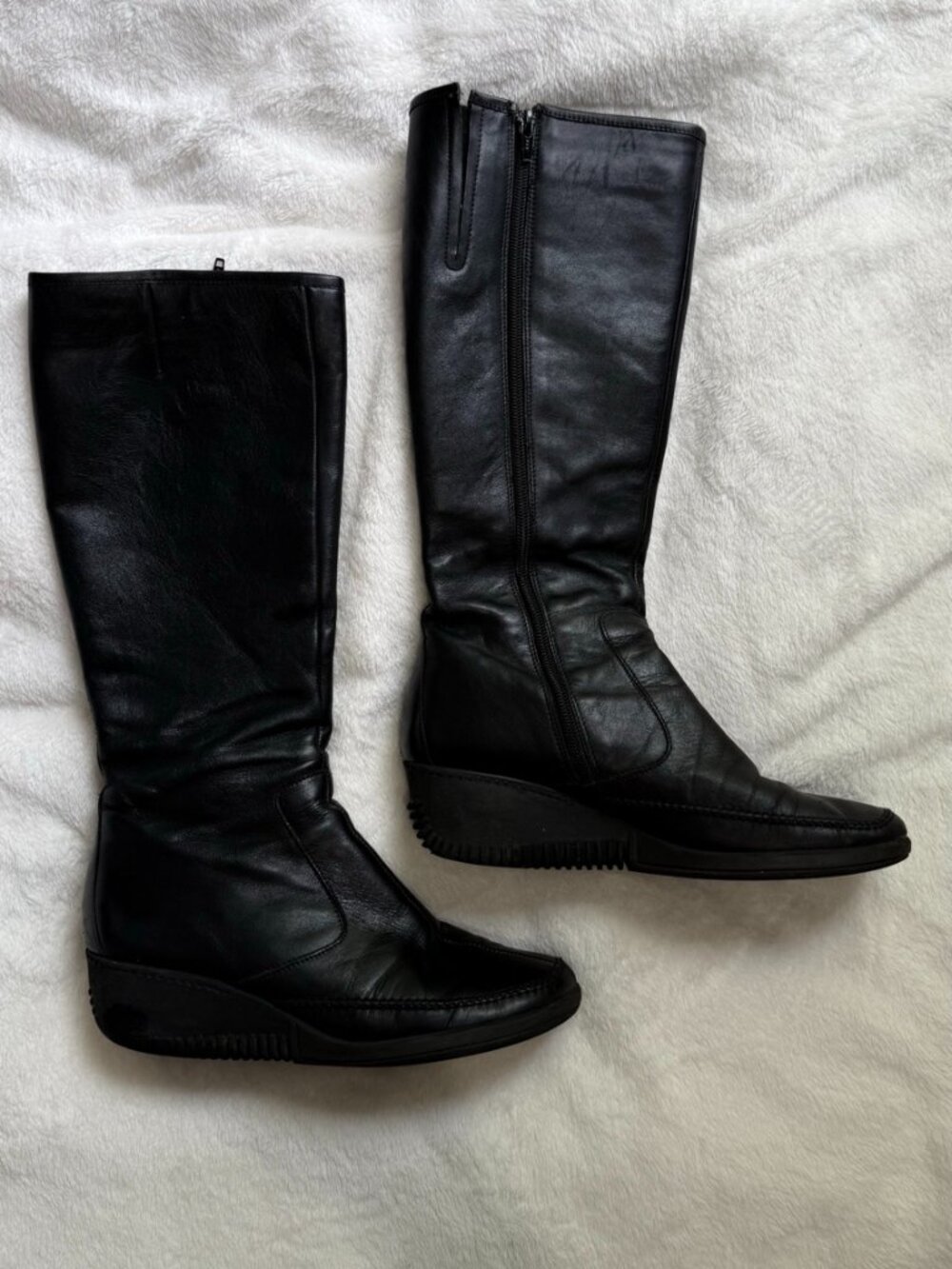Via Spiga Black Leather Knee-High Boots Made in Italy